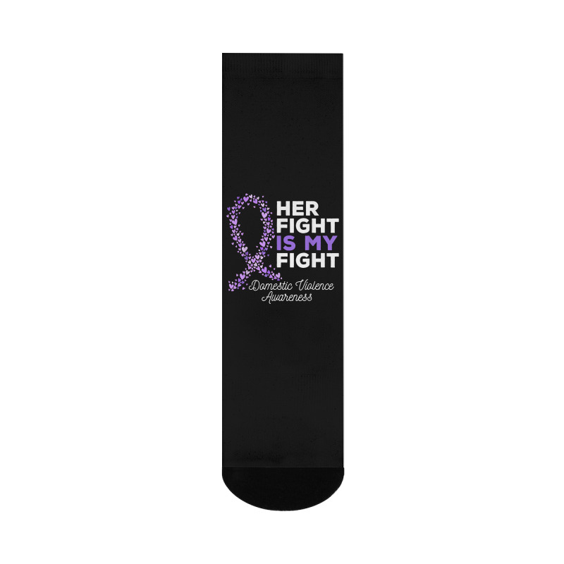 Her Fight Is My Fight   Domestic Violence Awareness Ribbon T Shirt Crew Socks | Artistshot