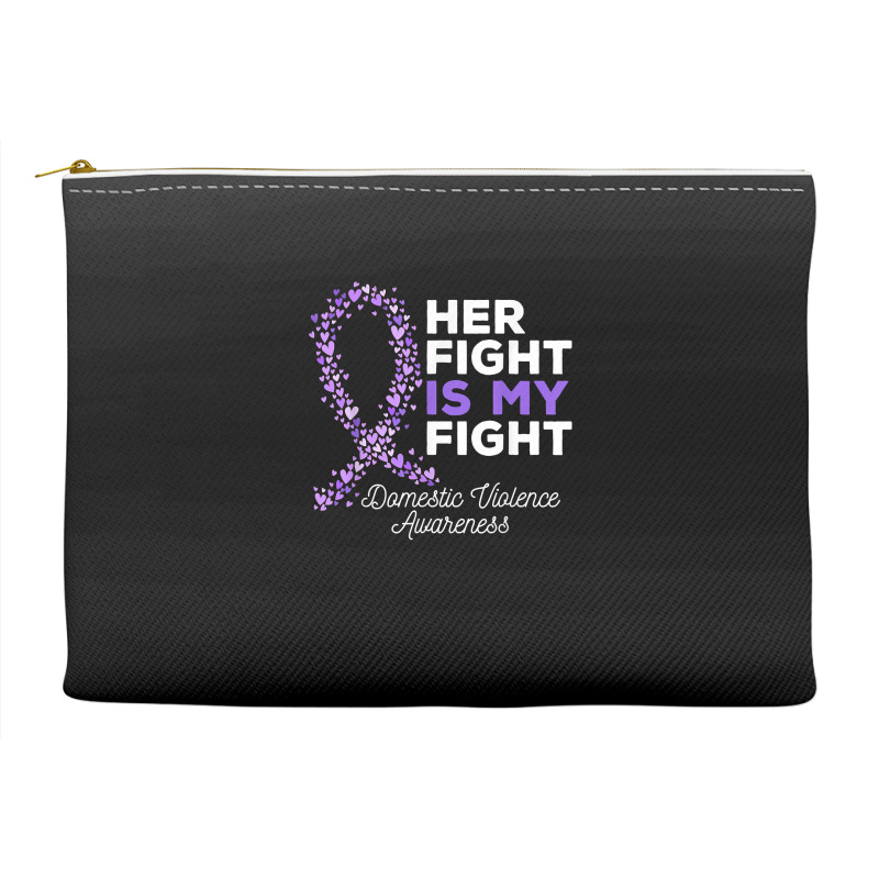 Her Fight Is My Fight   Domestic Violence Awareness Ribbon T Shirt Accessory Pouches | Artistshot