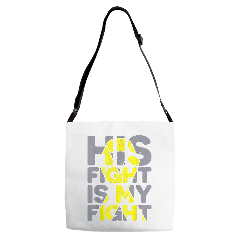 His Fight Is My Fight Childhood Cancer Awareness Tee T Shirt Adjustable Strap Totes | Artistshot