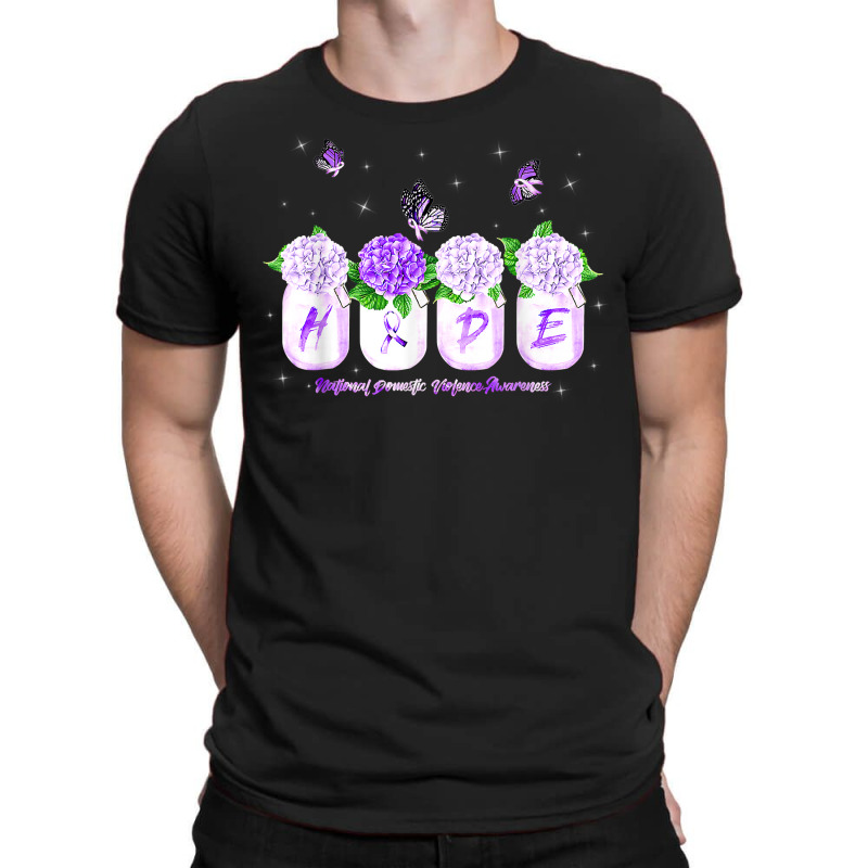 Hope Hydrangea Flower Butterfly Domestic Violence Awareness T Shirt T-shirt | Artistshot