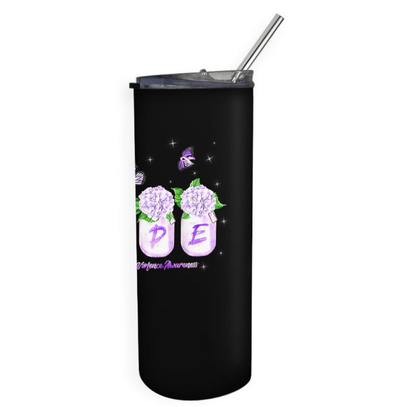 Hope Hydrangea Flower Butterfly Domestic Violence Awareness T Shirt Skinny Tumbler | Artistshot