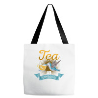 Hummingbird Lover Flowers I Run On Tea And Hummingbirds T Shirt Tote Bags | Artistshot