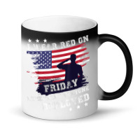 I Wear Red On Friday Remember Deployed American Flag Retro T Shirt Magic Mug | Artistshot