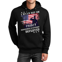 I Wear Red On Friday Remember Deployed American Flag Retro T Shirt Unisex Hoodie | Artistshot