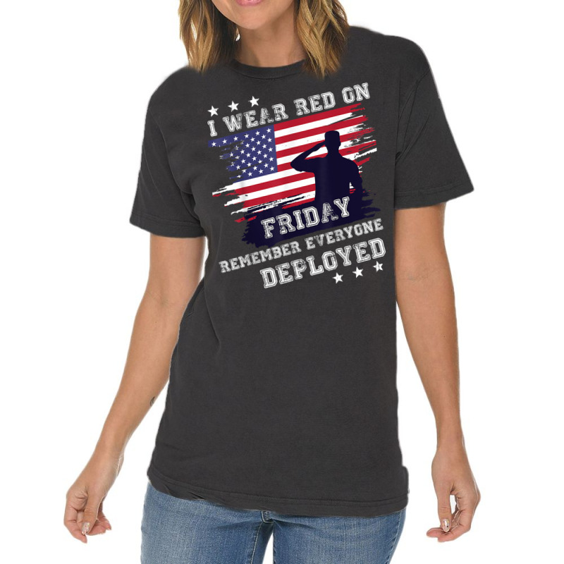 I Wear Red On Friday Remember Deployed American Flag Retro T Shirt Vintage T-shirt | Artistshot