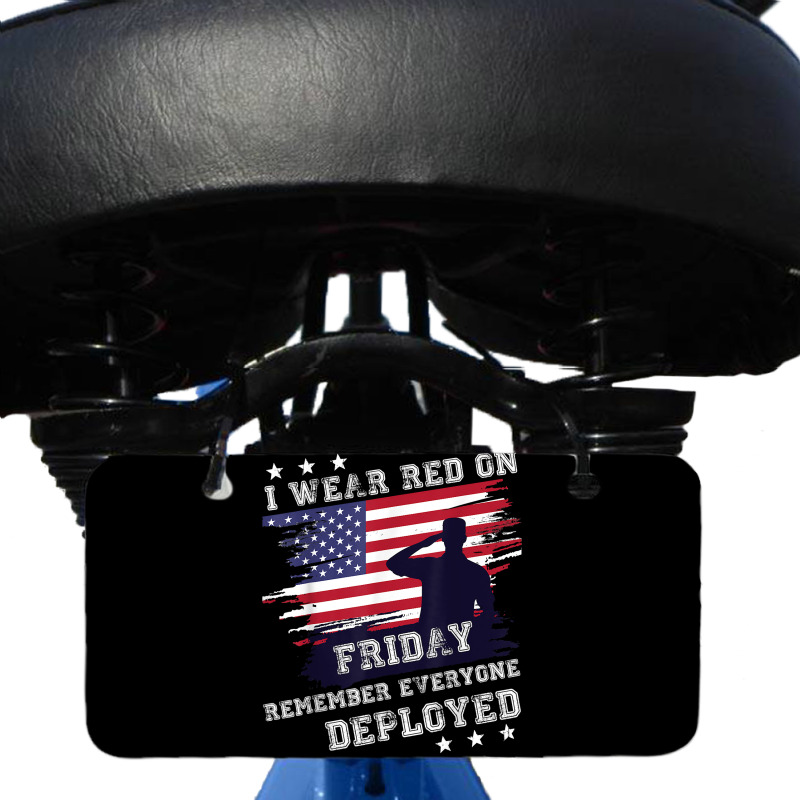 I Wear Red On Friday Remember Deployed American Flag Retro T Shirt Bicycle License Plate | Artistshot