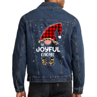 Joyful Gnome Buffalo Plaid Matching Family Christmas Pajama T Shirt Men Denim Jacket | Artistshot