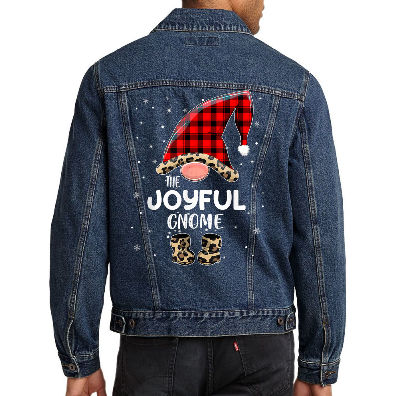 Joyful Gnome Buffalo Plaid Matching Family Christmas Pajama T Shirt Men Denim Jacket | Artistshot