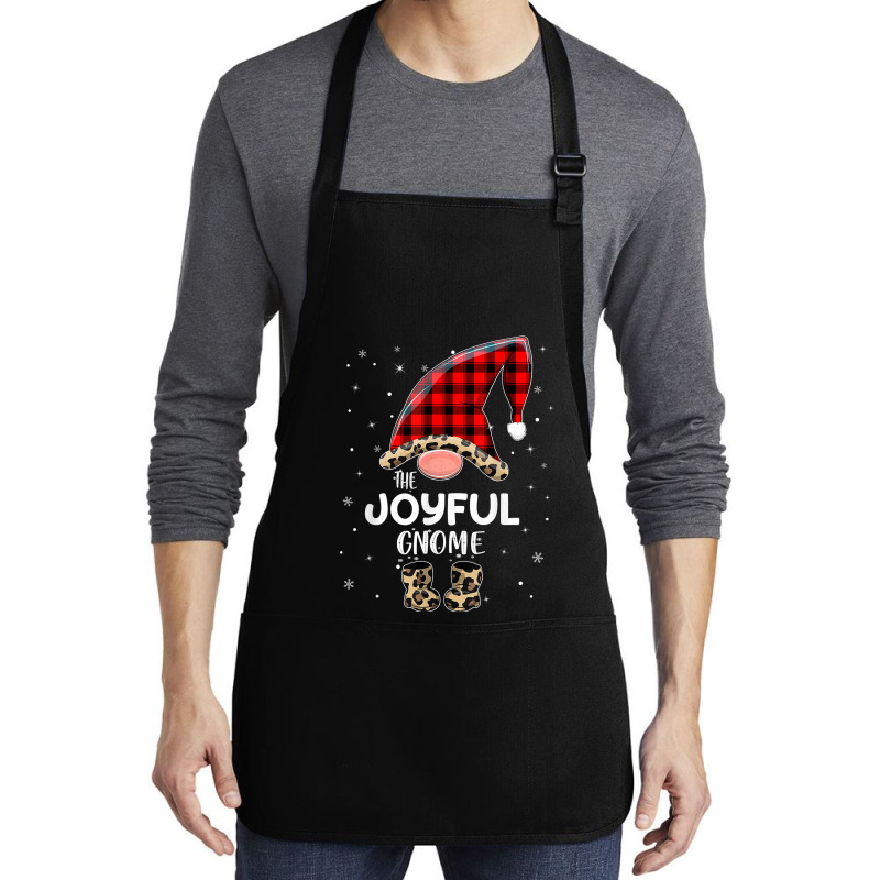 Joyful Gnome Buffalo Plaid Matching Family Christmas Pajama T Shirt Medium-length Apron | Artistshot