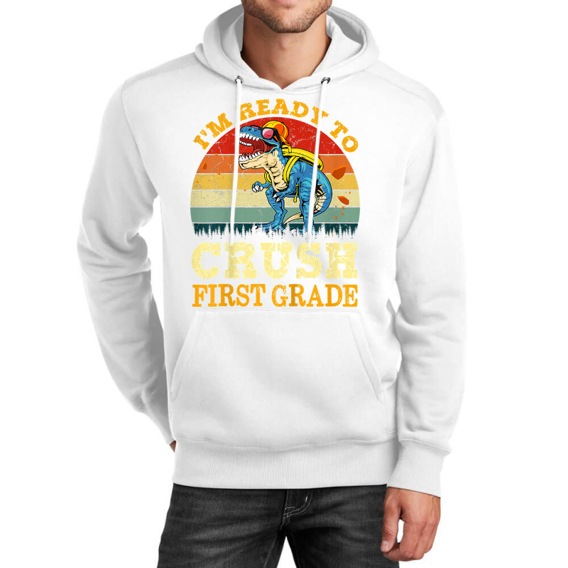 Kids Ready To Crush First Grade Dinosaur Back To School Boys Kids T Sh Unisex Hoodie | Artistshot