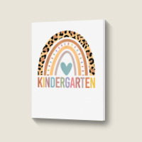 Kindergarten Rainbow Girls Boys Teacher Team Kinder Squad T Shirt Portrait Canvas Print | Artistshot