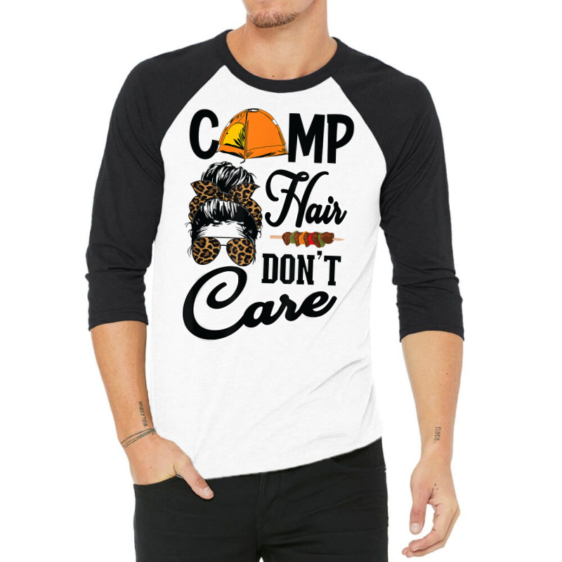 Ladies Camp Hair Don't Care Funny Outdoors Women Teen Girls T Shirt 3/4 Sleeve Shirt | Artistshot