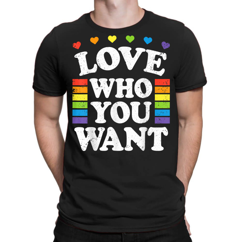 Love Who You Want Rainbow Lgbtq Heart Price Proud Rainbow T Shirt T-shirt | Artistshot