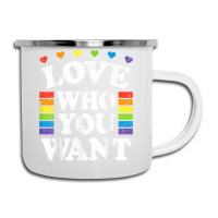 Love Who You Want Rainbow Lgbtq Heart Price Proud Rainbow T Shirt Camper Cup | Artistshot