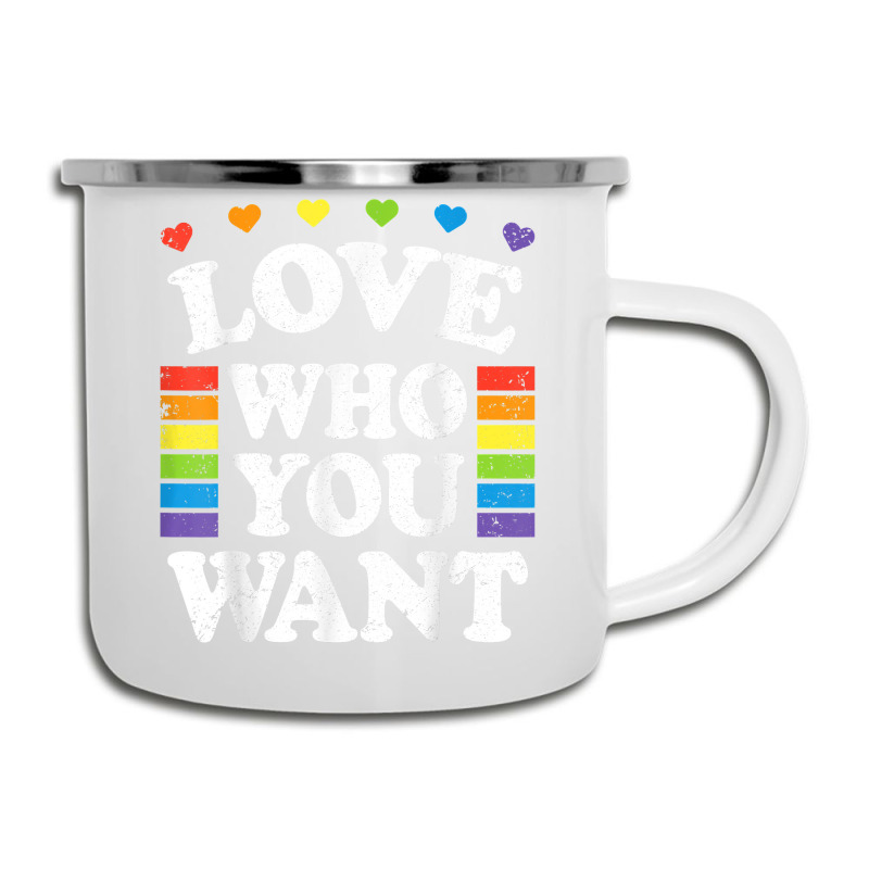 Love Who You Want Rainbow Lgbtq Heart Price Proud Rainbow T Shirt Camper Cup | Artistshot