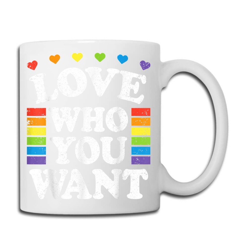 Love Who You Want Rainbow Lgbtq Heart Price Proud Rainbow T Shirt Coffee Mug | Artistshot