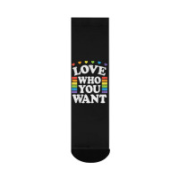 Love Who You Want Rainbow Lgbtq Heart Price Proud Rainbow T Shirt Crew Socks | Artistshot