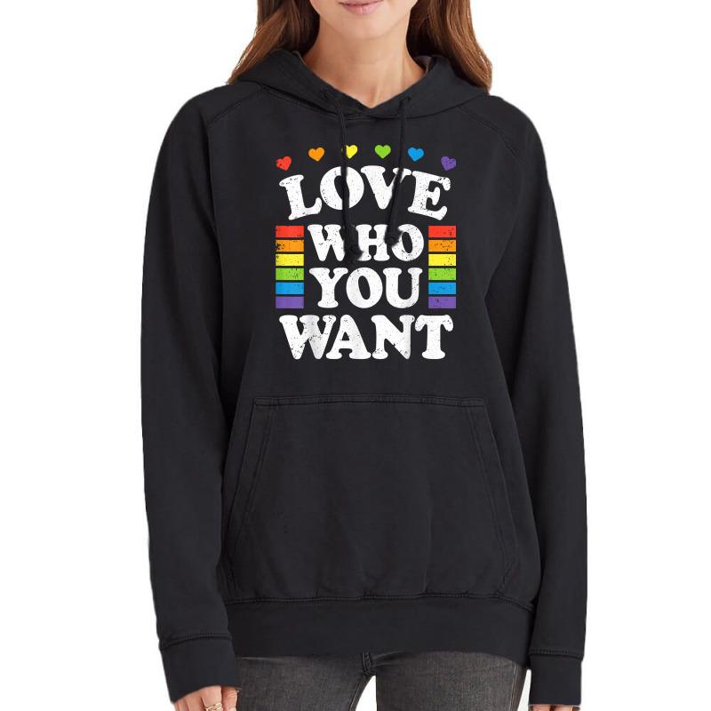 Love Who You Want Rainbow Lgbtq Heart Price Proud Rainbow T Shirt Vintage Hoodie | Artistshot