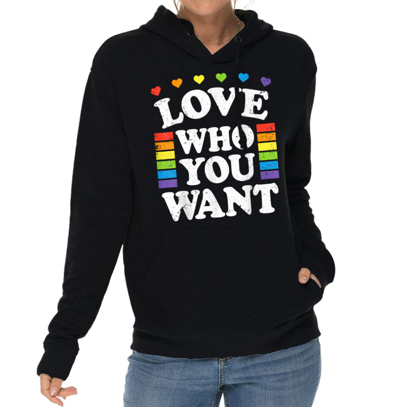 Love Who You Want Rainbow Lgbtq Heart Price Proud Rainbow T Shirt Lightweight Hoodie | Artistshot