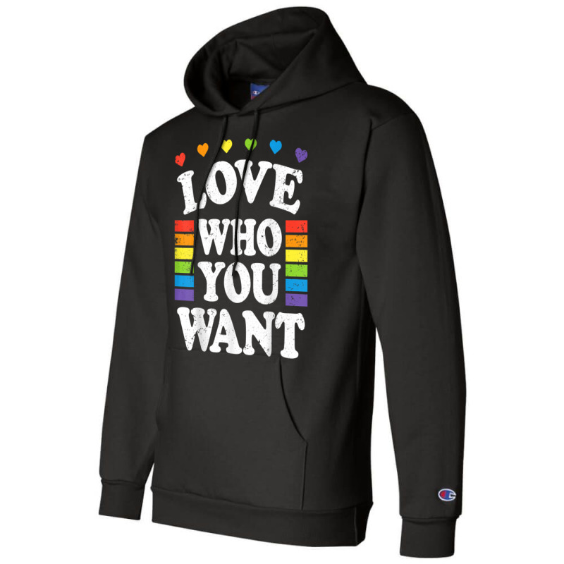 Love Who You Want Rainbow Lgbtq Heart Price Proud Rainbow T Shirt Champion Hoodie | Artistshot