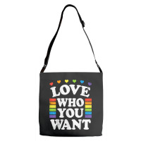 Love Who You Want Rainbow Lgbtq Heart Price Proud Rainbow T Shirt Adjustable Strap Totes | Artistshot