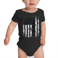 Melanoma Cancer Awareness, Black Ribbon Fight American Flag T Shirt Baby Bodysuit | Artistshot