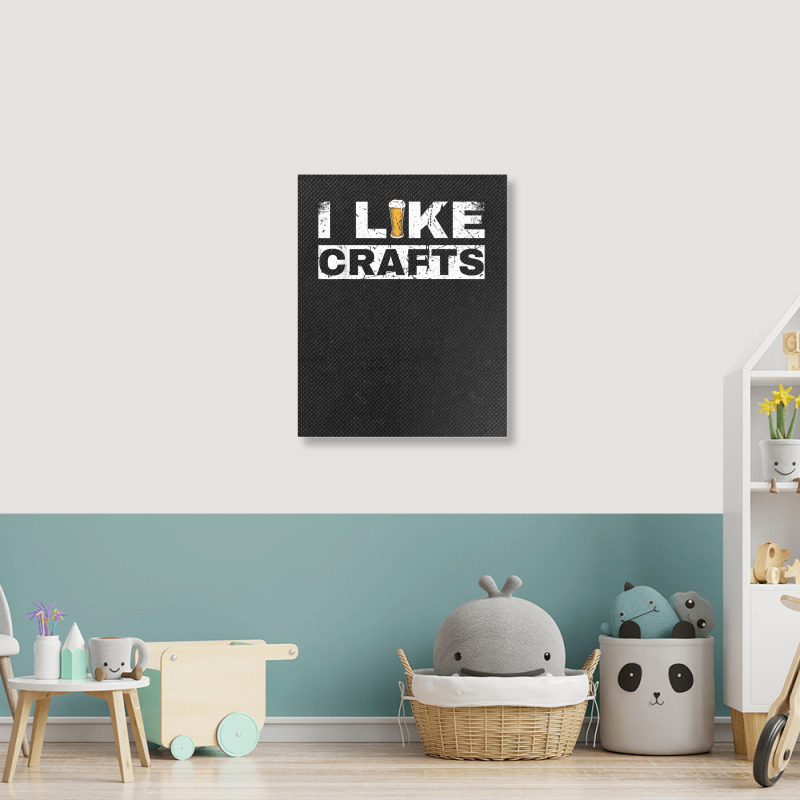 Mens I Like Crafts Beer Funny Clever Drinking And Hops Apparel T Shirt Portrait Canvas Print | Artistshot