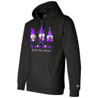 Peace Love Gnomes Purple Ribbon Domestic Violence Awareness T Shirt Champion Hoodie | Artistshot