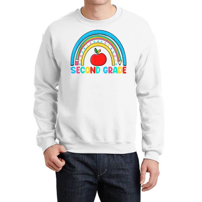 Rainbow Second Grade 2nd Grade Back To School Teacher Kids T Shirt Crewneck Sweatshirt | Artistshot