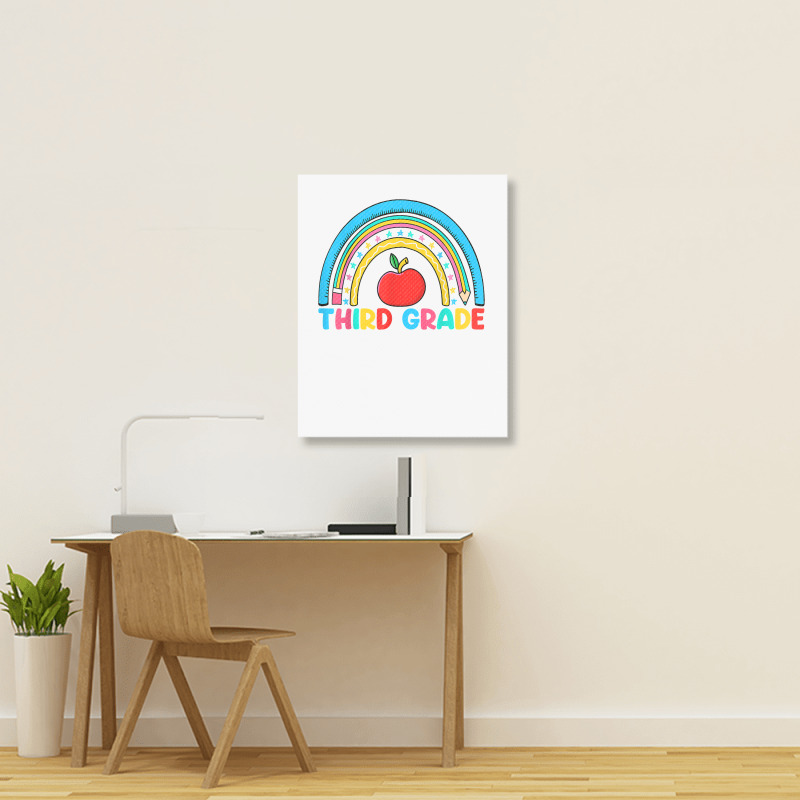 Rainbow Third Grade 3rd Grade Back To School Teacher Student T Shirt Portrait Canvas Print | Artistshot