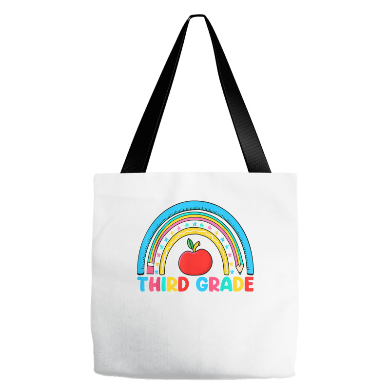 Rainbow Third Grade 3rd Grade Back To School Teacher Student T Shirt Tote Bags | Artistshot