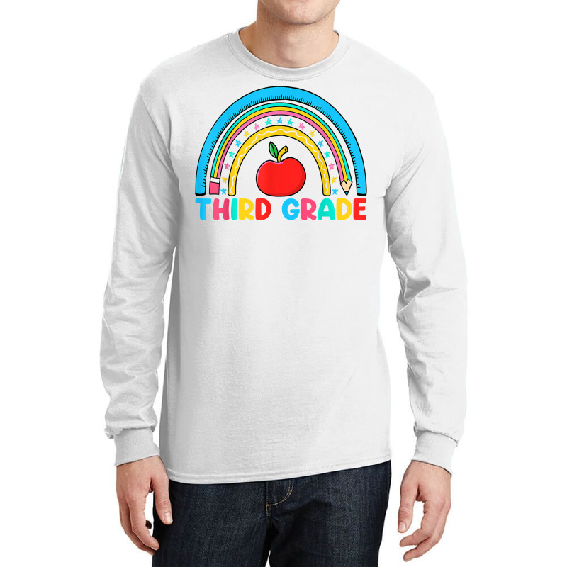 Rainbow Third Grade 3rd Grade Back To School Teacher Student T Shirt Long Sleeve Shirts | Artistshot