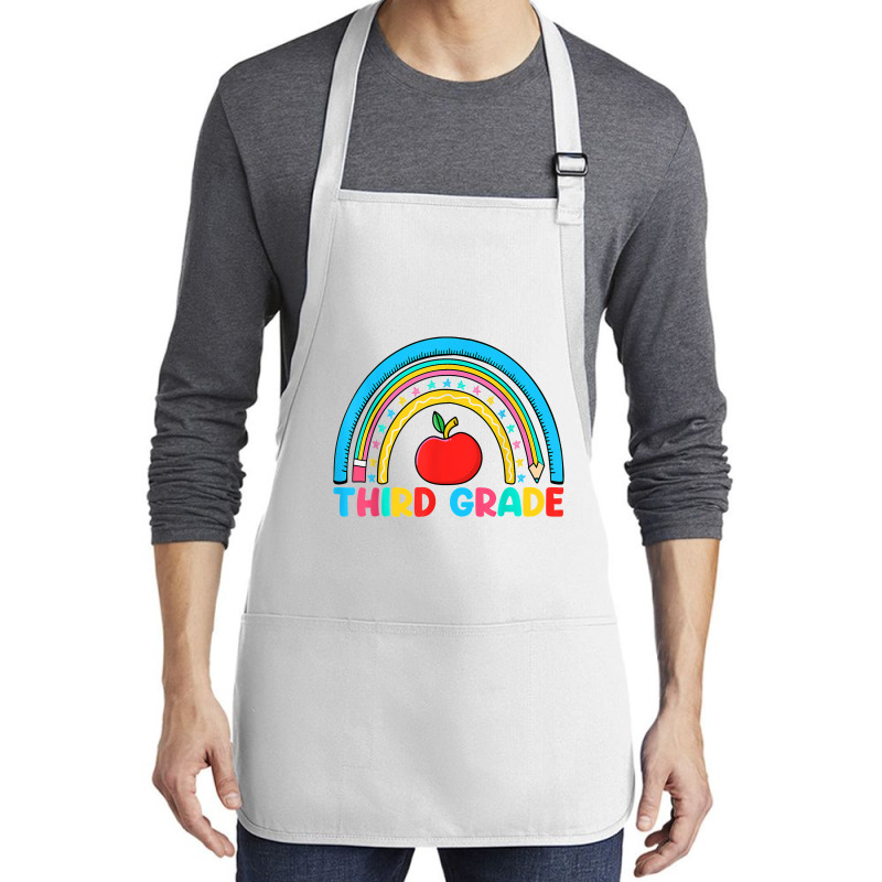 Rainbow Third Grade 3rd Grade Back To School Teacher Student T Shirt Medium-length Apron | Artistshot