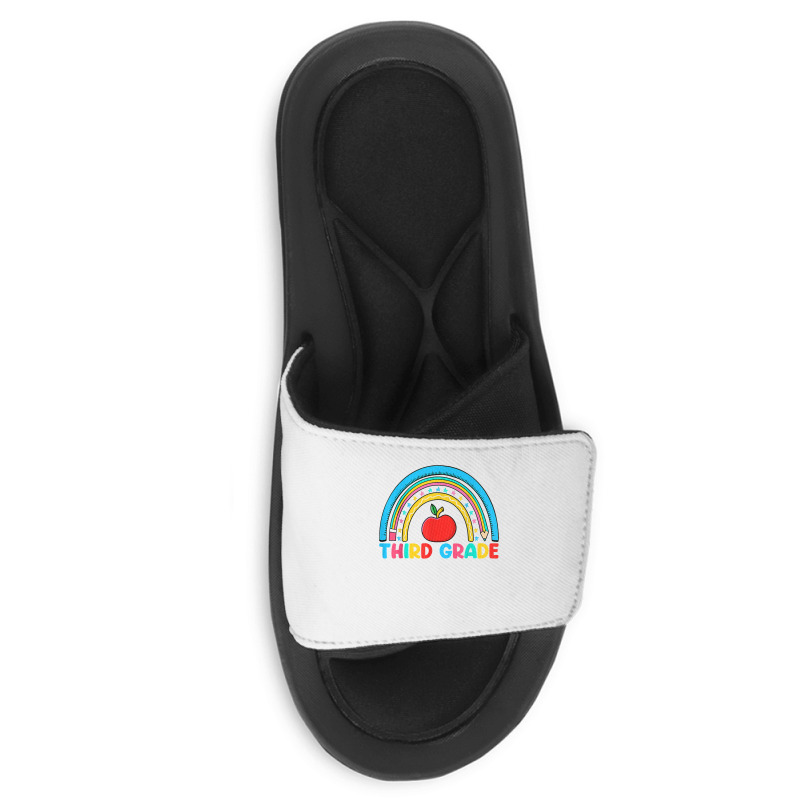 Rainbow Third Grade 3rd Grade Back To School Teacher Student T Shirt Slide Sandal | Artistshot