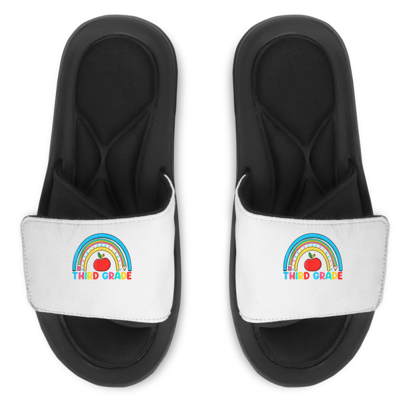 Rainbow Third Grade 3rd Grade Back To School Teacher Student T Shirt Slide Sandal | Artistshot