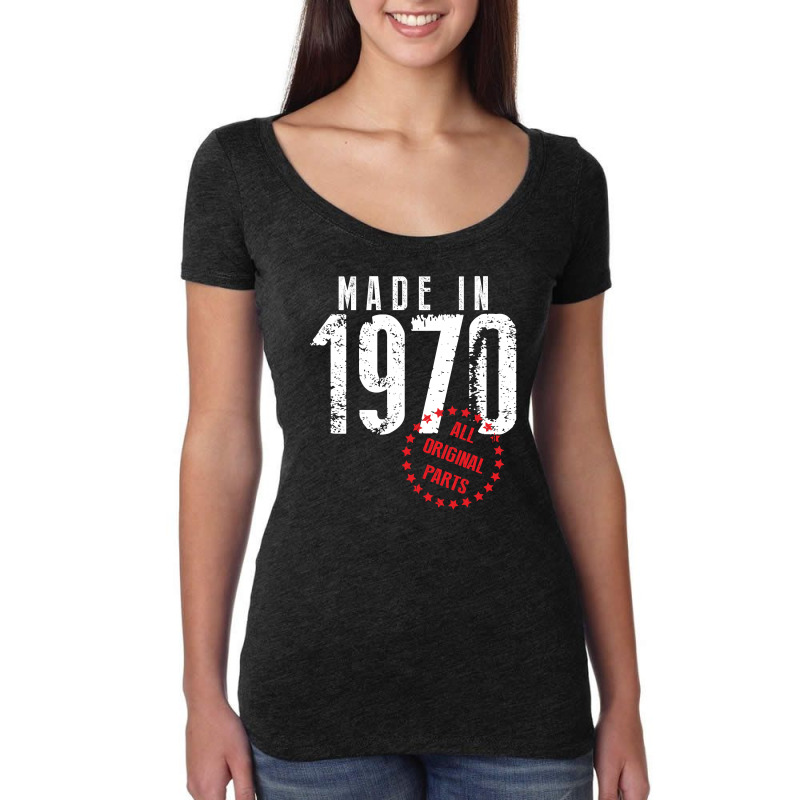 Made In 1970 All Original Parts Women's Triblend Scoop T-shirt | Artistshot