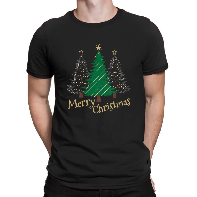 Merry Christmas Trees With Bright Garlands T-Shirt by farisdi | Artistshot