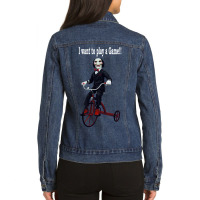 Saw Trike Play A Game Horror Bike Ladies Denim Jacket | Artistshot