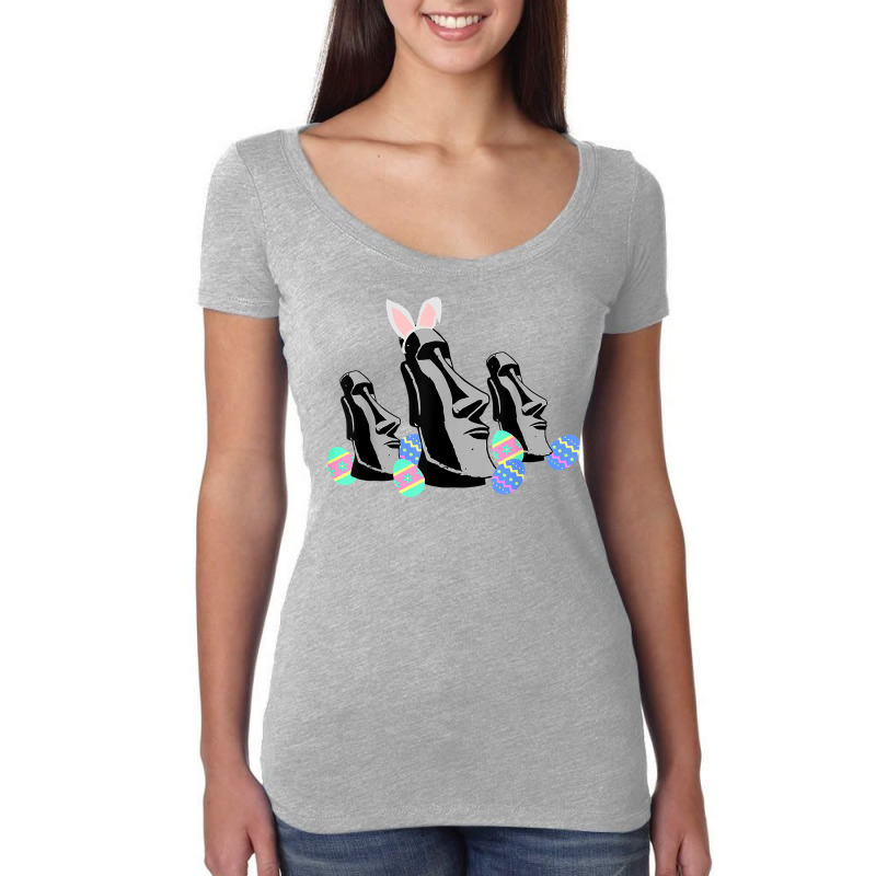 Easter Island Heads Bunny Ears Funny For Men Women T Shirt Women's Triblend Scoop T-shirt | Artistshot