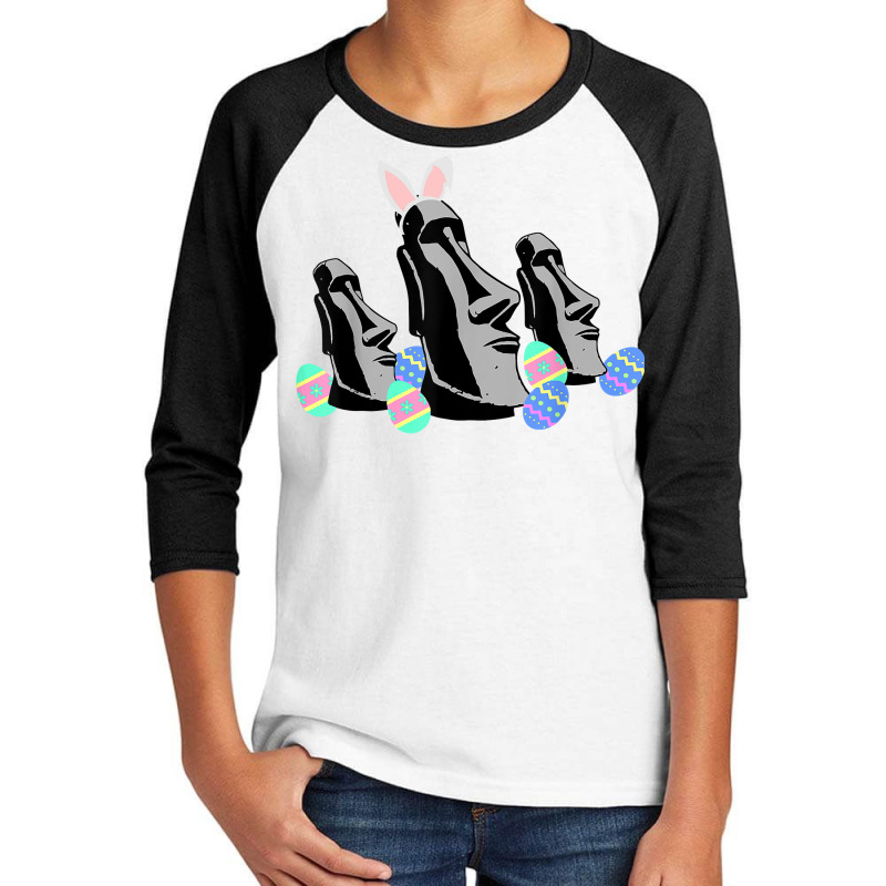 Easter Island Heads Bunny Ears Funny For Men Women T Shirt Youth 3/4 Sleeve | Artistshot