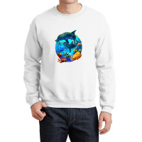 Dolphin Sea Life Save The Ocean Marine Biology Aquarium Crewneck Sweatshirt | Artistshot