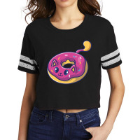 Cute Cat In A Doughnut Scorecard Crop Tee | Artistshot