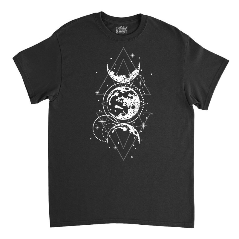 Womens Triple Moons Goddess Phases Witch Pagan Hecate Occult Wiccan V Classic T-shirt by waltervanderwilt1 | Artistshot