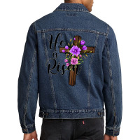 He Is Risen Matthew 28 6 Men Denim Jacket | Artistshot