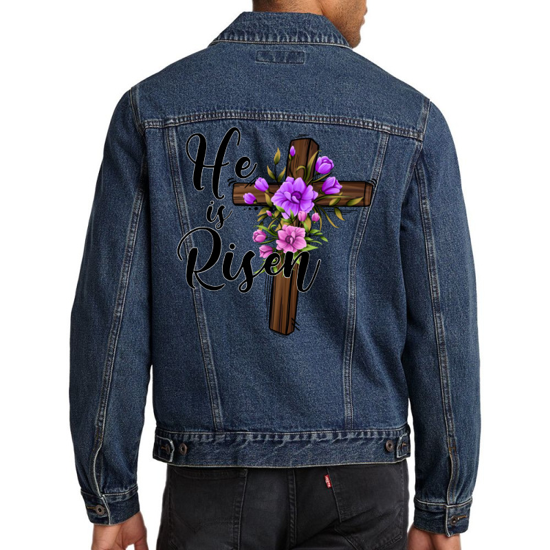 He Is Risen Matthew 28 6 Men Denim Jacket | Artistshot