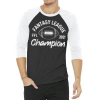 Fantasy League Champion Ffl Football 2021 Winner Vintage T Shirt 3/4 Sleeve Shirt | Artistshot