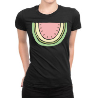 Watermelon T  Shirt Boho Watermelon Slice Minimal Scandinavian Art Des Ladies Fitted T-shirt | Artistshot