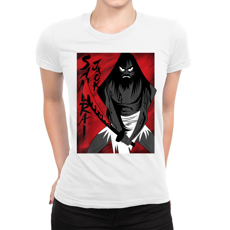 Cn Samurai Jack Red Poster T Shirt Ladies Fitted T-Shirt by erinlorrai | Artistshot