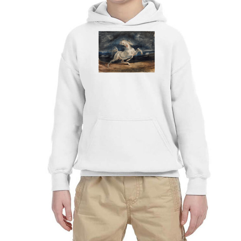 Delacroix Famous Painting Horse Frightened By A Thunderstorm T Shirt Youth Hoodie by corni3t6 | Artistshot