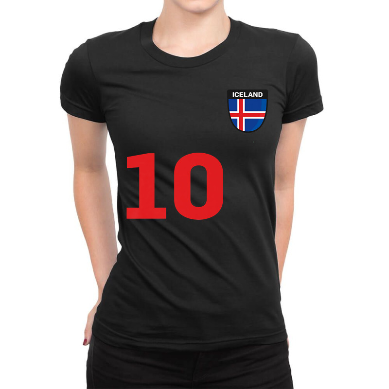 Iceland Soccer Jersey World Football 2018 Fan Ladies Fitted T-Shirt by copedoire | Artistshot